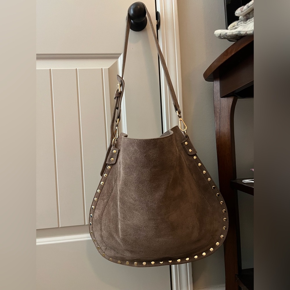 Anna Paola Taupe Suede purse , excellent condition